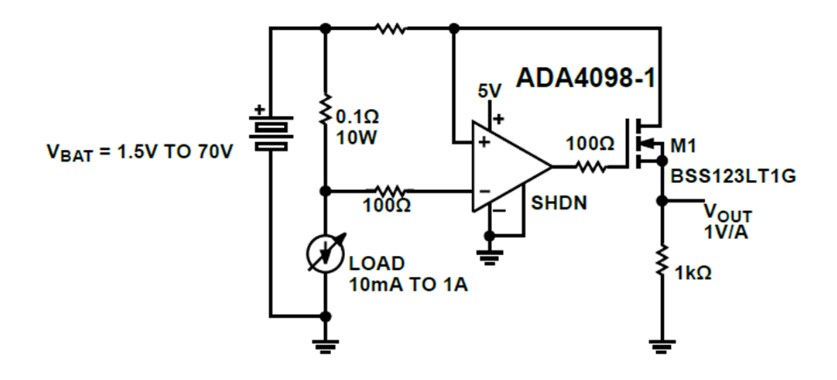 Application Circuit Diagram - Analog Devices Inc. ADA4098-1/-2 Over-The-Top™ Precision Op Amps